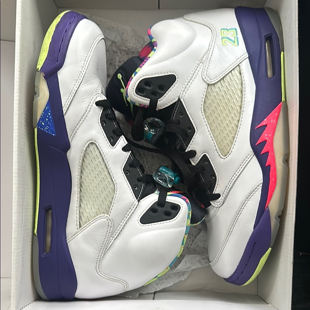 Nike White and Purple Retro Sneakers with Air Cushioning